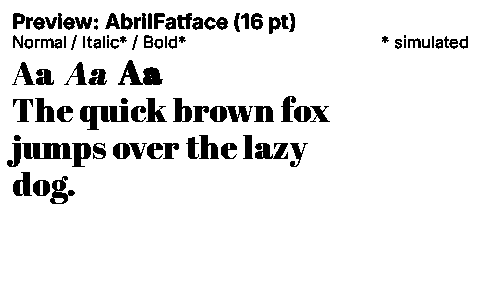 AbrilFatface Duet font specimen