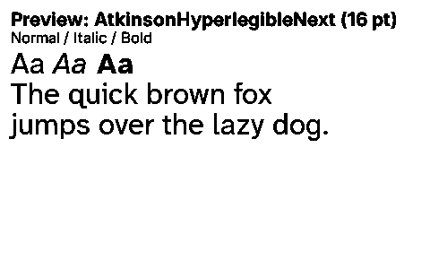 AtkinsonHyperlegibleNext Duet font specimen