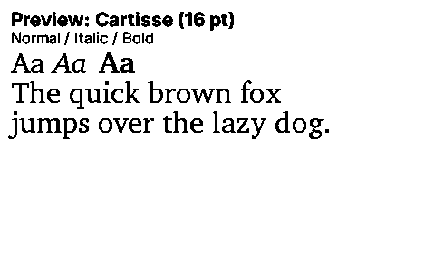 Cartisse Duet font specimen