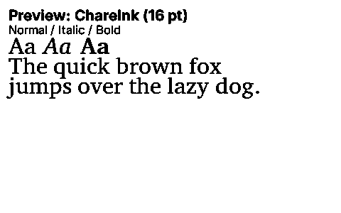 ChareInk Duet font specimen