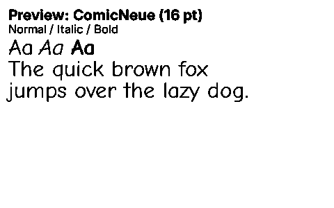 ComicNeue Duet font specimen