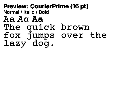CourierPrime Duet font specimen