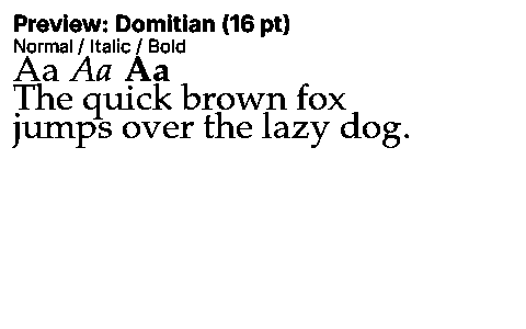 Domitian Duet font specimen