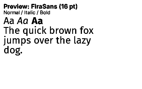 FiraSans Duet font specimen