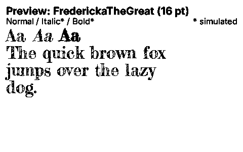 FrederickaTheGreat Duet font specimen