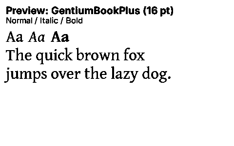 GentiumBookPlus Duet font specimen