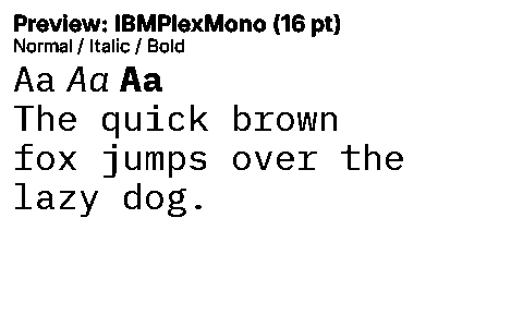IBMPlexMono Duet font specimen