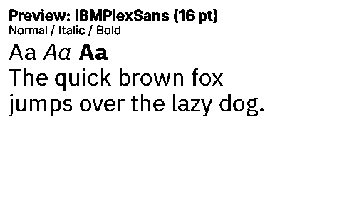 IBMPlexSans Duet font specimen