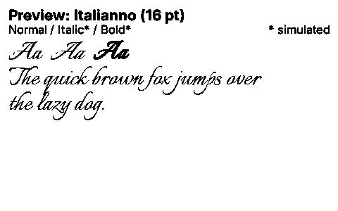 Italianno Duet font specimen