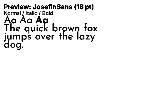 JosefinSans Duet font specimen