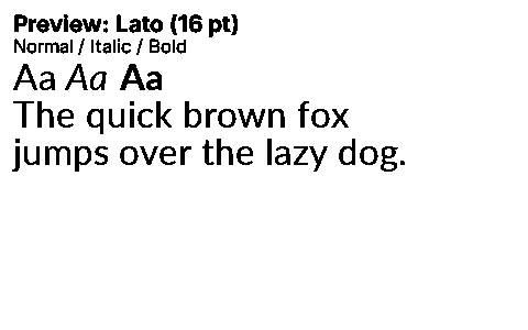 Lato Duet font specimen
