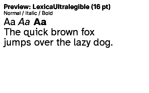 LexicaUltralegible Duet font specimen
