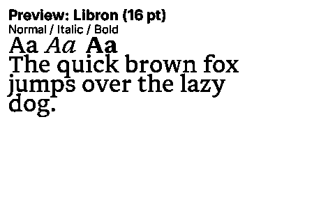 Libron Duet font specimen