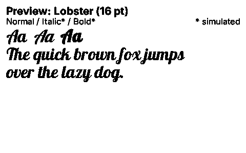 Lobster Duet font specimen