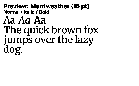 Merriweather Duet font specimen