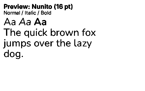 Nunito Duet font specimen