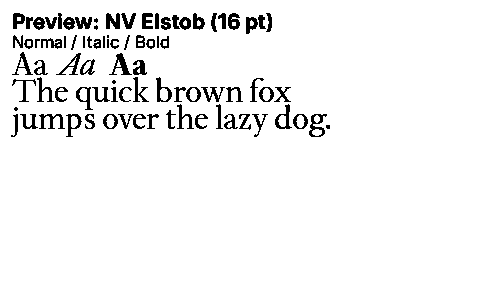 NV Elstob Duet font specimen
