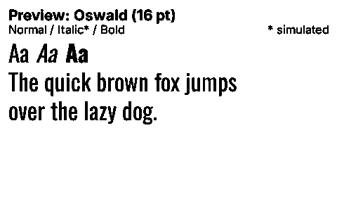 Oswald Duet font specimen