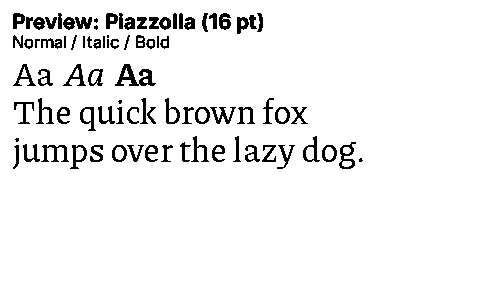 Piazzolla Duet font specimen