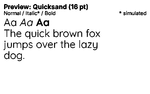 Quicksand Duet font specimen