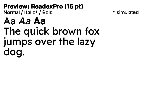 ReadexPro Duet font specimen