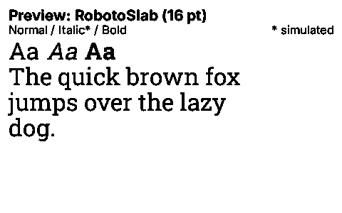 RobotoSlab Duet font specimen