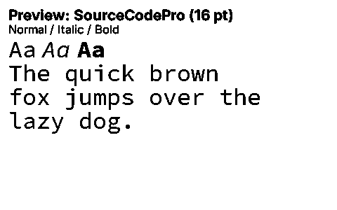 SourceCodePro Duet font specimen