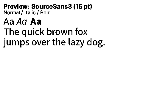 SourceSans3 Duet font specimen