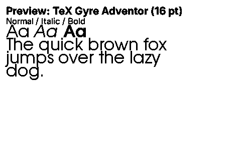 TeX Gyre Adventor Duet font specimen